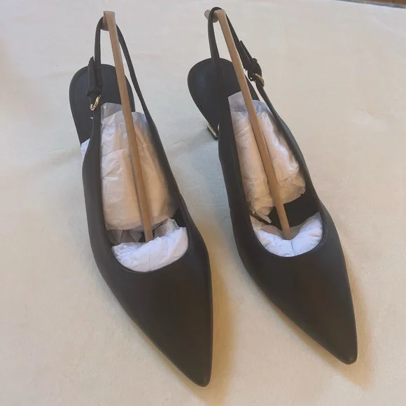 Katy Perry Collection Sz 12 Oceanview Slingback Coffee Soft Faux Nappa Gold Heel - Picture 3 of 9